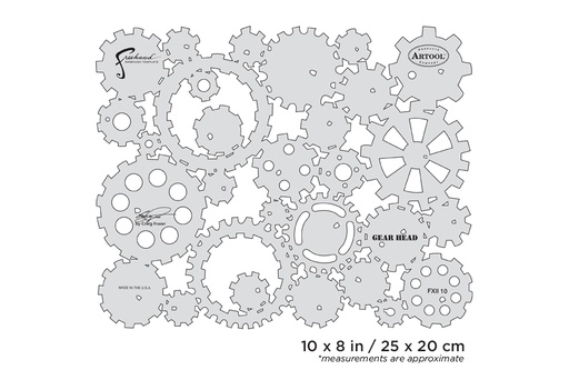 [IW-FXII10SP] ARTOOL FXII 10 SP FX II Gear Head Freehand Airbrush Template by Craig Fraser (200350)