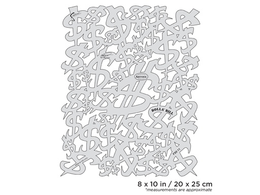 [IW-FXII11SP] ARTOOL FXII 11 SP FX II Dolla Bill Freehand Airbrush Template by Craig Fraser (200351)