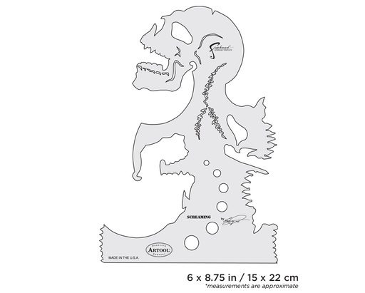 [IW-FHSK3SP] ARTOOL FH SK 3 SP Skullmaster Screaming Freehand Airbrush Template by Craig Fraser (200357)