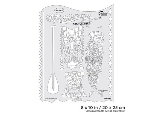 [IW-FHTM3] ARTOOL FH TM 3 Tiki Master Tiki Trouble Freehand Airbrush Template by Dennis Mathewson (200380)