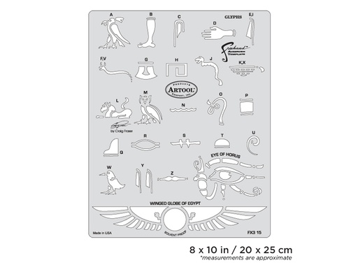 [IW-FX315SP] ARTOOL FX3 15 SP FX3 Glyphs Freehand Airbrush Template by Craig Fraser (200394)