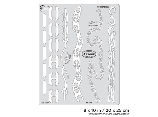 [IW-FX316SP] ARTOOL FX3 16 SP FX3 Unchained Freehand Airbrush Template by Craig Fraser (200395)