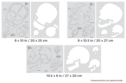 [IW-FHSK24SP] ARTOOL FH SK 24 SP Horror of Skullmaster Set (6 pcs.) Freehand Airbrush Templates by Craig Fraser (200404)