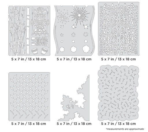 [IW-FHKFX7MS] ARTOOL FH KFX7 MS Kustom FX Mini Series (6 pcs.) Freehand Airbrush Templates by Craig Fraser (200409)