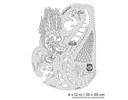 [IW-FHKM1] ARTOOL FH KM 1 Kanji Master Dragon Freehand Airbrush Template by Dennis Mathewson (200423)