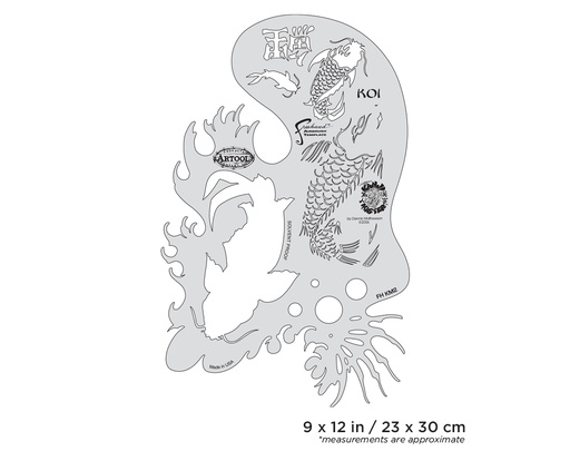 [IW-FHKM2] ARTOOL FH KM 2 Kanji Master Koi Freihand Airbrush Schablone von Dennis Mathewson (200424)