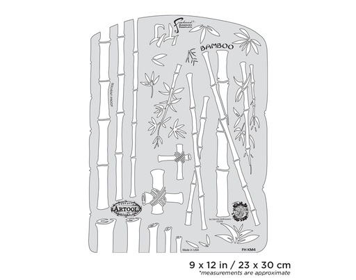 [IW-FHKM4] ARTOOL FH KM 4 Kanji Master Bamboo Freehand Airbrush Template by Dennis Mathewson (200426)