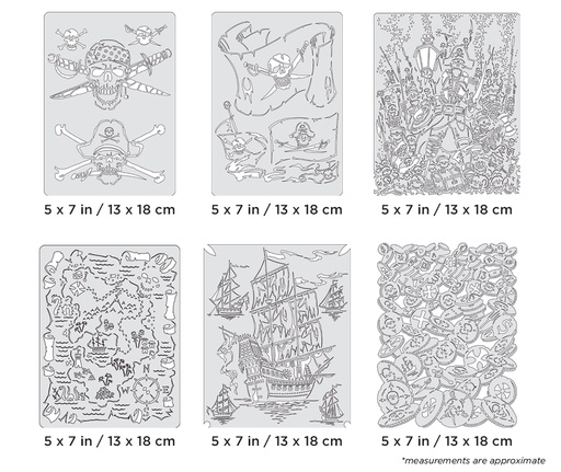 [IW-FHPRY7MS] ARTOOL FH PRY 7 MS Piracy Mini Series Set (6 Stk.) Freihand Airbrush Schablonen von Craig Fraser (200451)