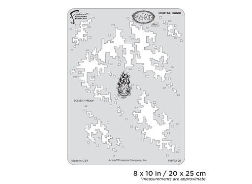 [IW-FHFX426] ARTOOL FH FX4 26 FX4 Digital Camo Freehand Airbrush Template by Craig Fraser (200461)