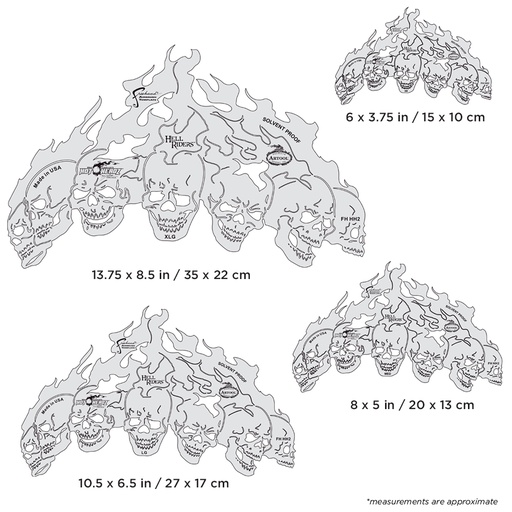 [IW-FHHH2] ARTOOL FH HH 2 Hot Headz Hell Riders (4 pcs.) Freehand Airbrush Templates by Mike Lavallee (200467)