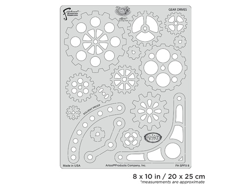 [IW-FHSPFX6] ARTOOL FH SPFX 6  Steampunk FX Gear Drives Freehand Airbrush Template by Craig Fraser (200478)