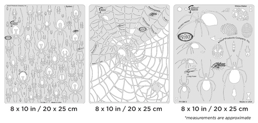 [IW-FHSM40] ARTOOL FH SM 4 Spider Master Set (3 pcs.) Freehand Airbrush Templates by Craig Fraser (200488)