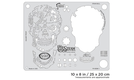 [IW-FHSDSK1] ARTOOL FH SDSK 1 Steam Driven Steam Skull Freehand Airbrush Template by Craig Fraser (200514)