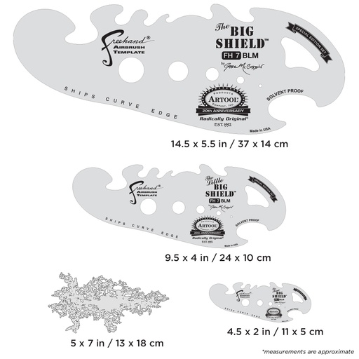 [IW-FH7BLM] ARTOOL FH 7 BLM The Big Shield Special Edition Set (4 pcs.) Freehand Airbrush Templates by Gabe McCubbin (200525)