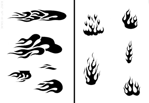 [262507] *CREATEX Stencil Set "Flames" (Contains 262510 & 262517 each 1)