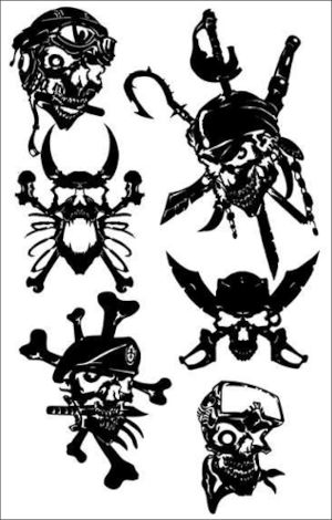 [262857] Eddie Davis Stencil Set (6 pcs., each approx. 16 cm x 16 cm)