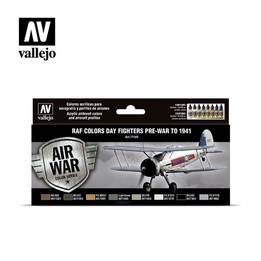 [571149] Air War RAF Colors Day Fighters pre-war to 1941 8 x 17 ml