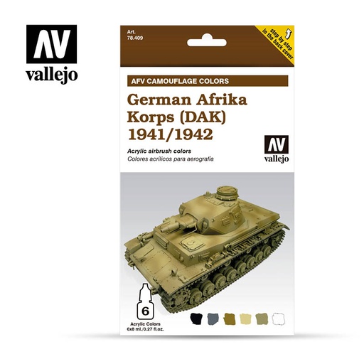 [578409] AFV Camouflage Colors German Africa Korps DAK 1941/42 6 x 8 ml