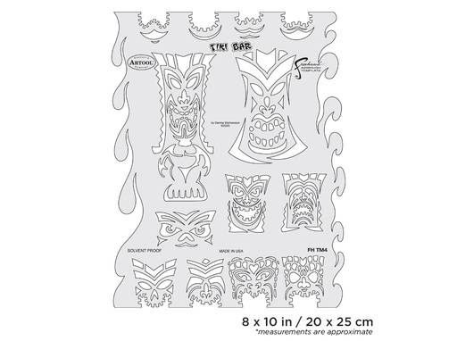 [IW-FHTM4] ARTOOL FH TM 4 Tiki Master Tiki Bar Freihand Airbrush Schablone von Dennis Mathewson (200381)