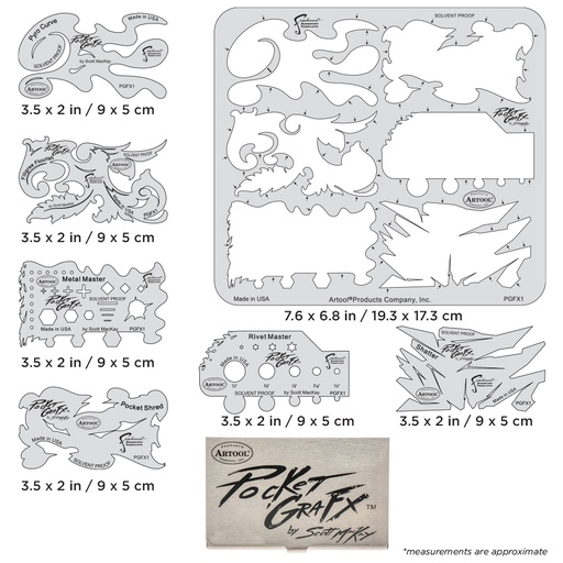 [IW-PGFX1] ARTOOL PGFX1 PocketGraFX Freehand Airbrush Templates by Scott MacKay (200533)