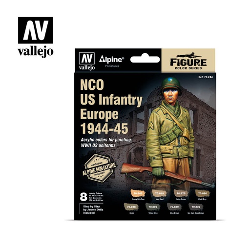 [570244] *Figure Color Series NCO US Infantry Europe 1944-45 8 x 17 ml