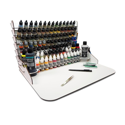 [526014] Paint display and work station with vertical storage 50 x 37 cm